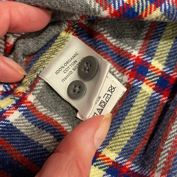 L. L. Bean Signature Organic Cotton Flannel Button Up Shirt Slim Fit XXL 507625 - Picture 8 of 14